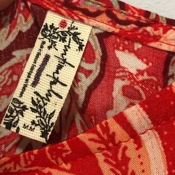 FP Intimately Forever Yours Smocked Slip Dress Red Floral Maxi Dress M - Picture 7 of 11